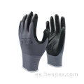 Guantes de nitrilo de microfoam nylon Hespax 13G con puntos